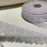 White Leaves - Guipure Bridal Lace Trim (1-1/4" wide)