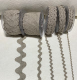 Natural 100% Linen Rick Rack Trim - Made in France (5 Widths to choose from)