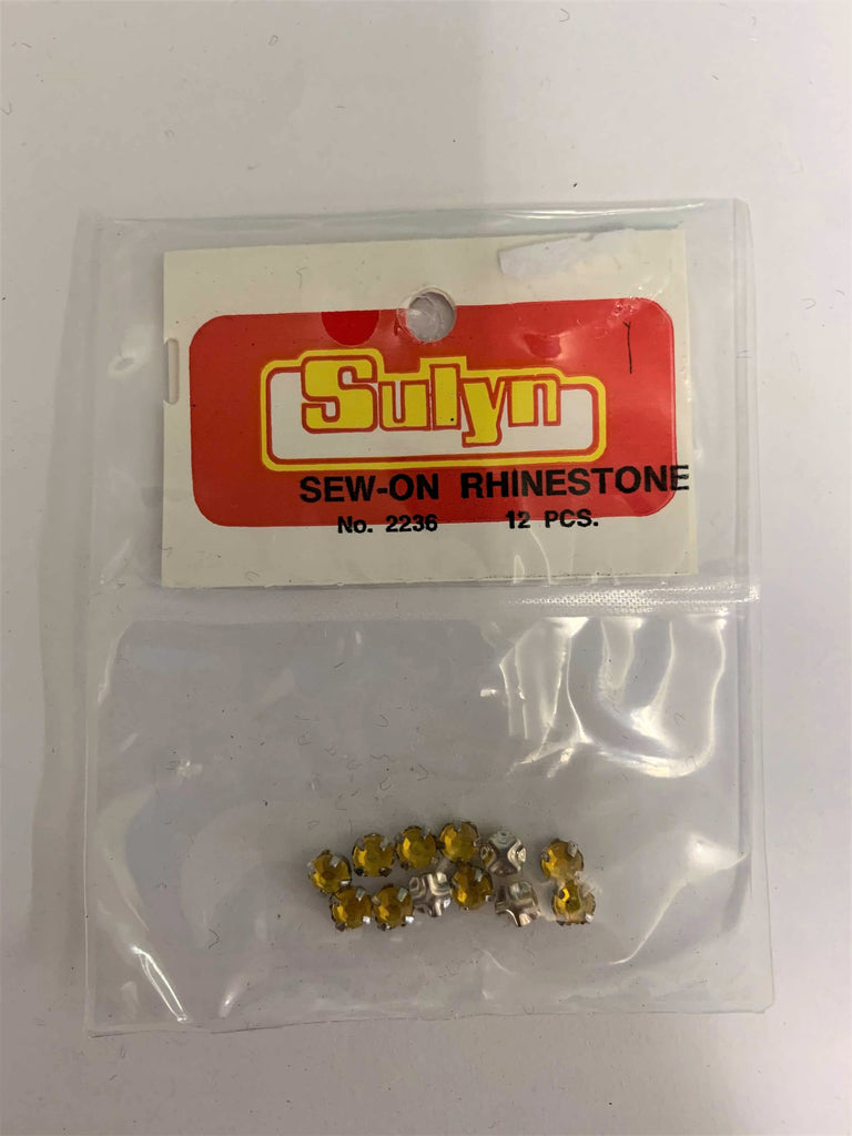 Yellow Sew-On Rhinestones - 12 Pieces - Sulyn Industries