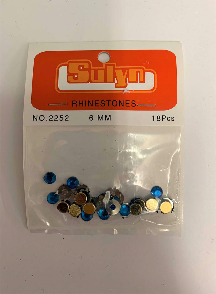 Blue Rhinestones - 6 mm - 18 Pieces - Sulyn Industries