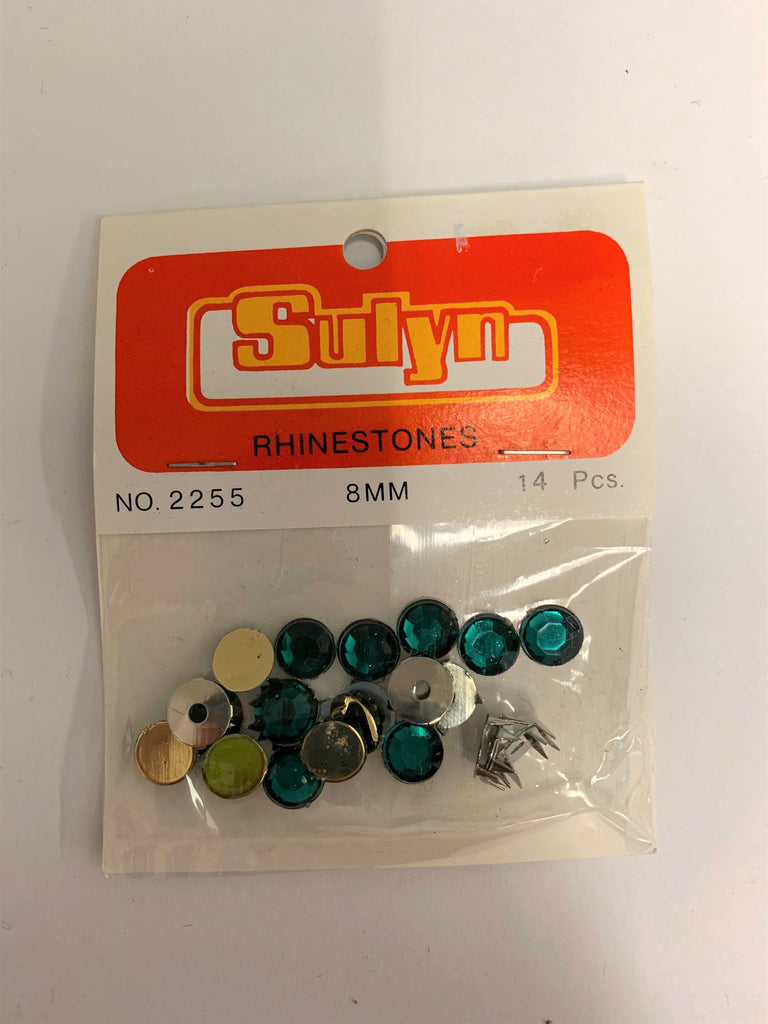 Green Rhinestones - 8 mm - 14 Pieces - Sulyn Industries