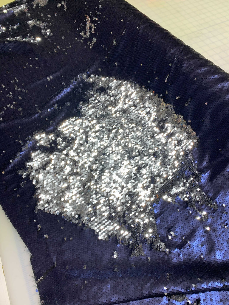 Purple Silver Oil Slick - Reversible Sequin Fabric