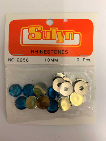 Medium Blue Rhinestones - 10 mm - 10 Pieces - Sulyn Industries