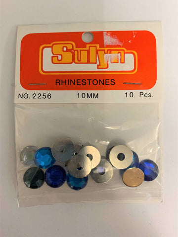 Mixed Blue Rhinestones - 10 mm - 10 Pieces - Sulyn Industries