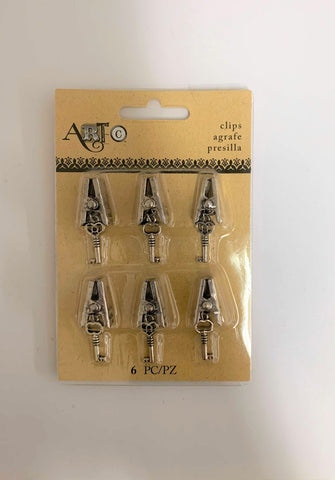 Art-C Metal Key Clips - 6 Piece Set
