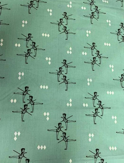 Arabesque Mint - Pirouette - by Arleen Hillyer for Birch Organic Fabrics - Premium Cotton Fabric