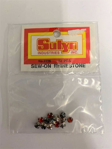Red Sew-On Rhinestones - 12 Pieces - Sulyn Industries