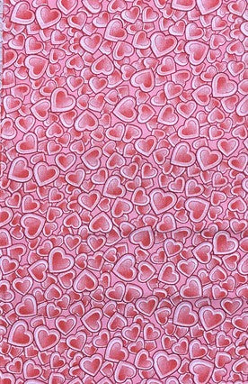 Pink Hearts - Poly/Cotton Broadcloth Fabric