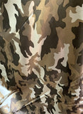 Brown & Black Camouflage - Faux Silk Charmeuse Satin Fabric