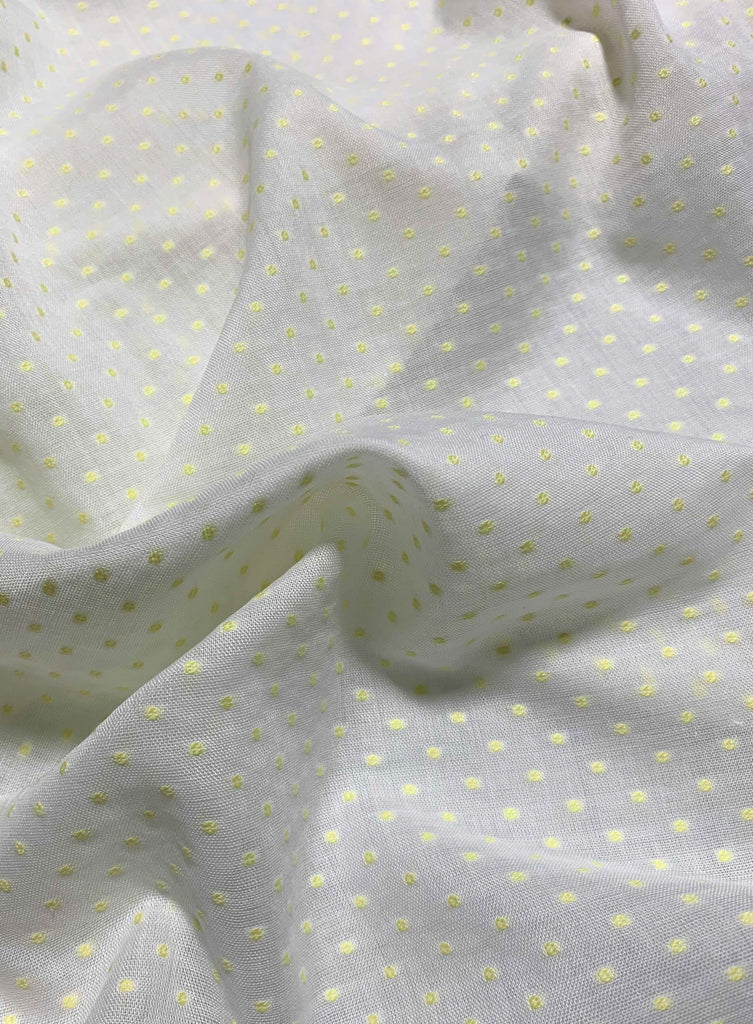 Yellow Imperial Poly Cotton Old Fashioned Dotted Swiss - Spechler-Vogel Fabric