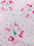Down the Rabbit Hole on Pink - Kokka Japan Cotton Fabric