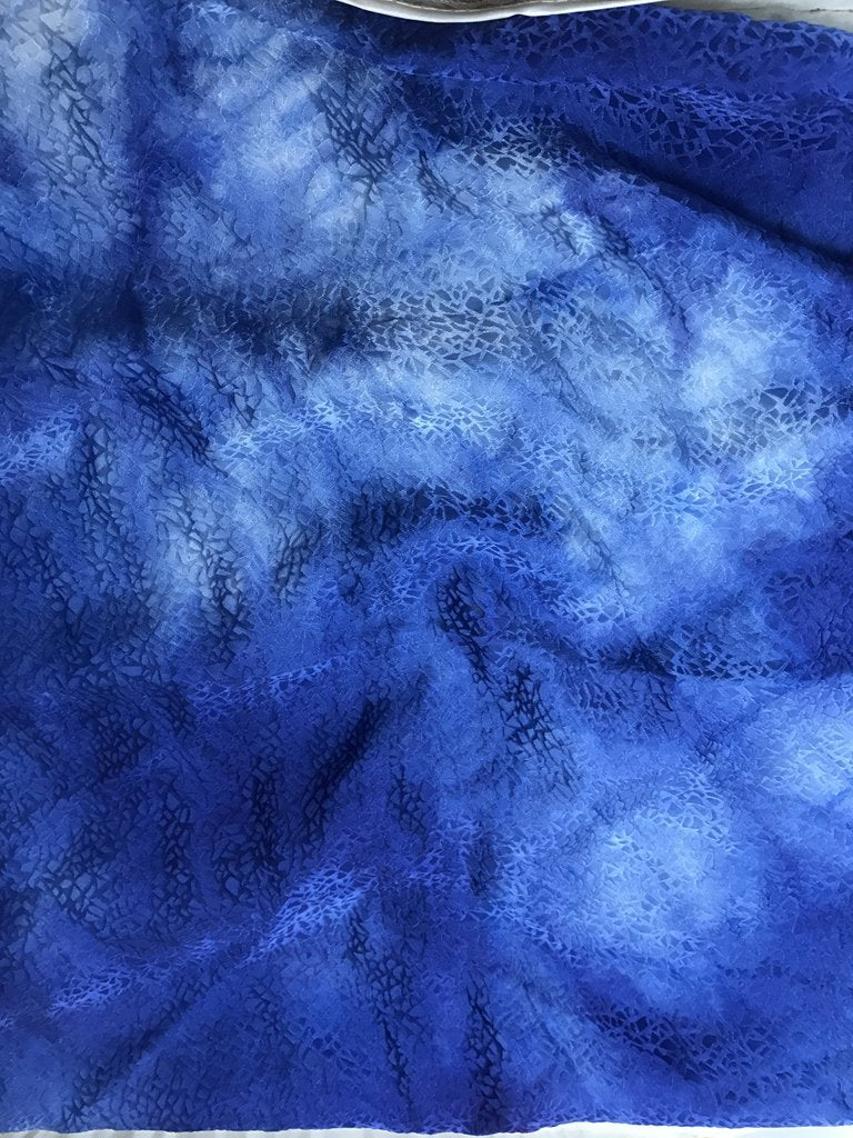 Lapis Blue Pebbles - Hand Dyed Silk Jacquard