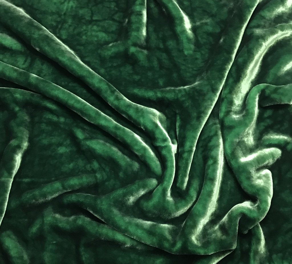Leaf Green - Hand Dyed Very Plush Silk Velvet