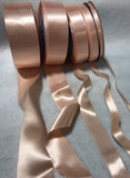 Light Peach Double Sided Satin Ribbon - Made in France (7 Widths to choose from)