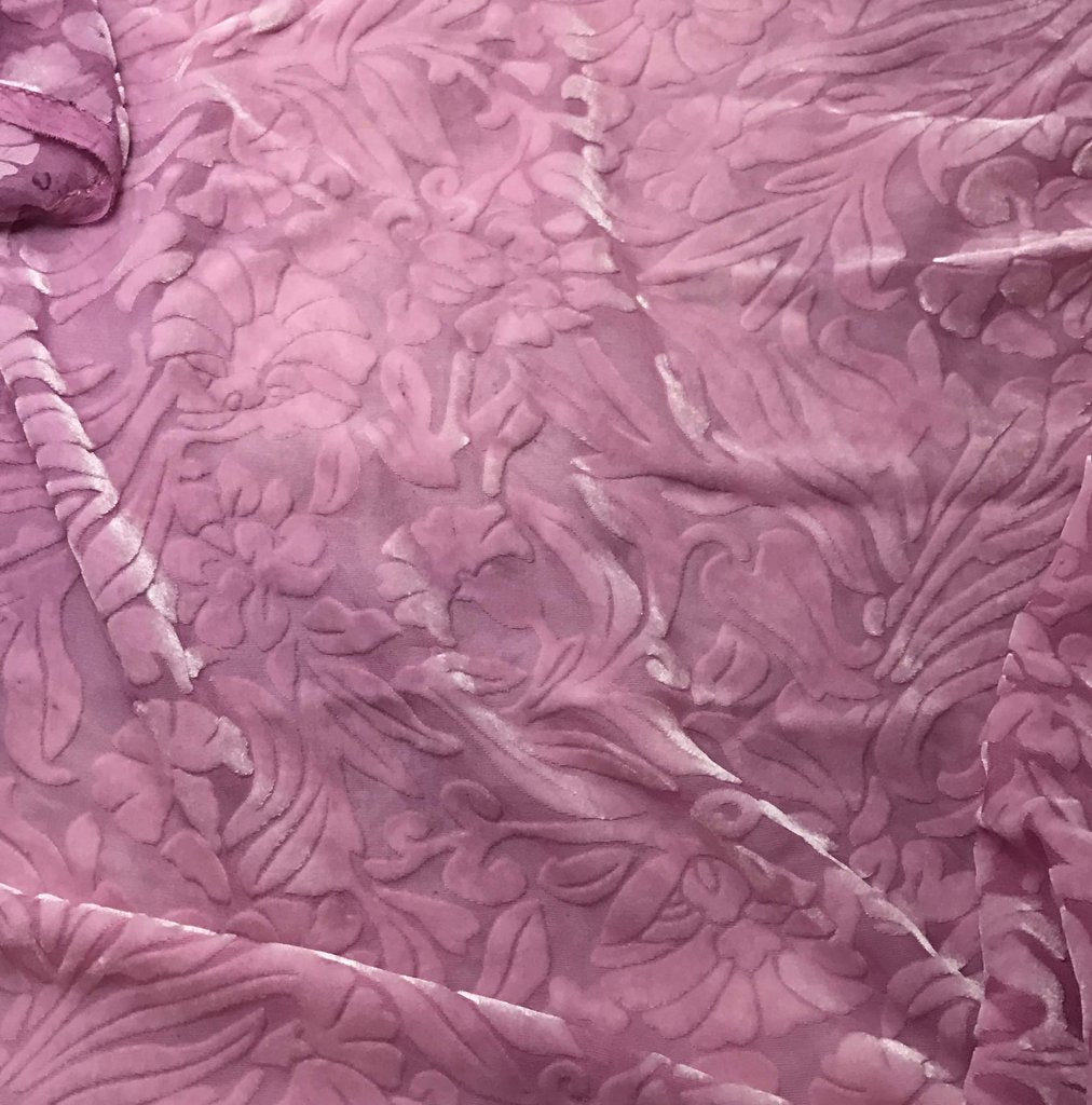 Lilac Floral - Hand Dyed Burnout Silk Velvet