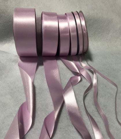 Lilac Double Sided Satin Ribbon - Made in France (7 Widths to choose from)