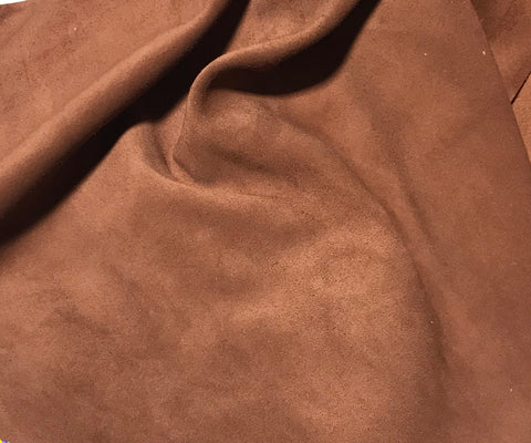 Suede Mahogany Brown - Cow Hide Leather