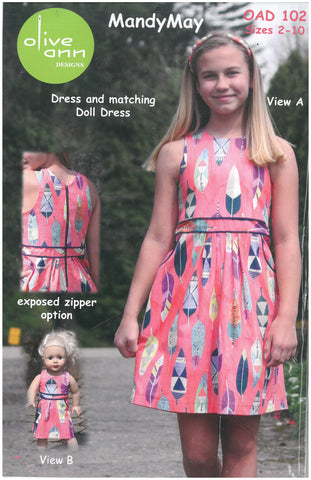 Mandy May Dress & matching Doll Dress - Olive Ann Designs