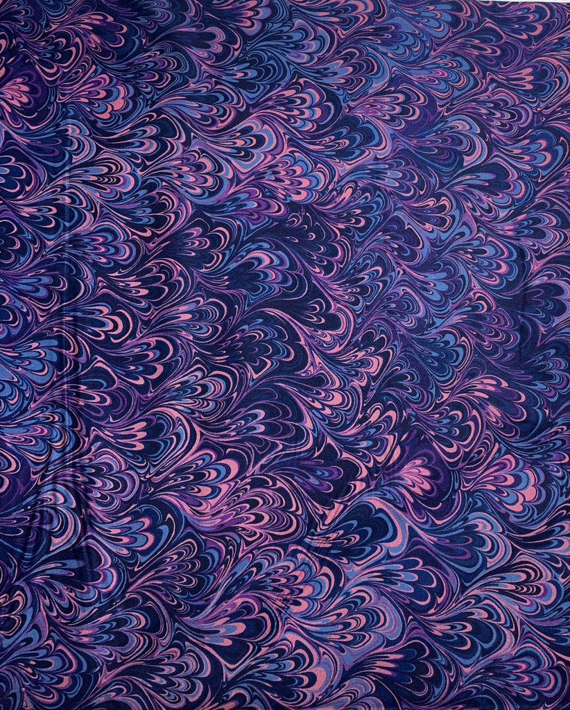 Blueberry Swirl Marble 2 - Art of Marbling - by Heather Fletcher for Northcott Cotton Fabric