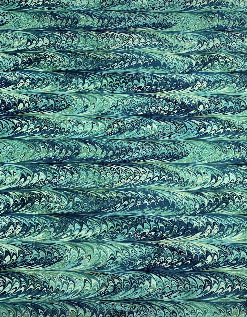 Blue Lagoon Marble 3 - Art of Marbling - by Heather Fletcher for Northcott Cotton Fabric