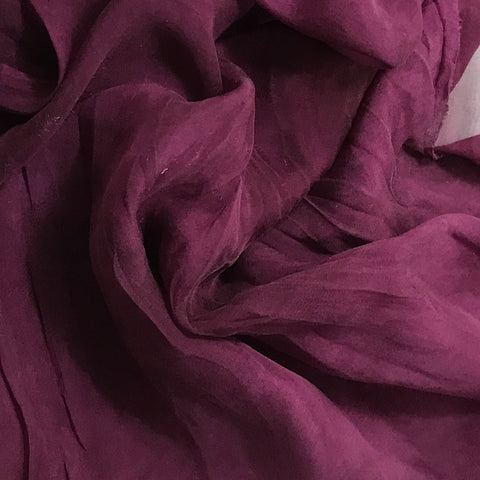 Maroon - Hand Dyed Soft Silk Organza