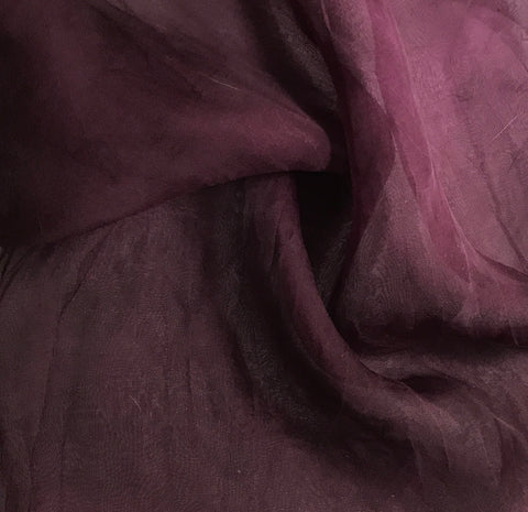 Maroon - Hand Dyed Silk Organza