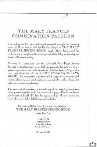 Mary Frances Combination Pattern - Lacis Publications