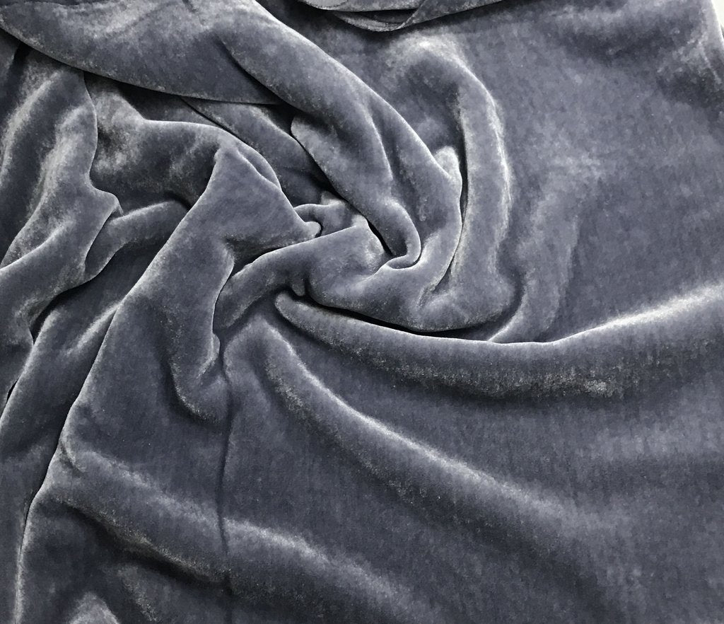 Medium Gray - Hand Dyed Silk Velvet