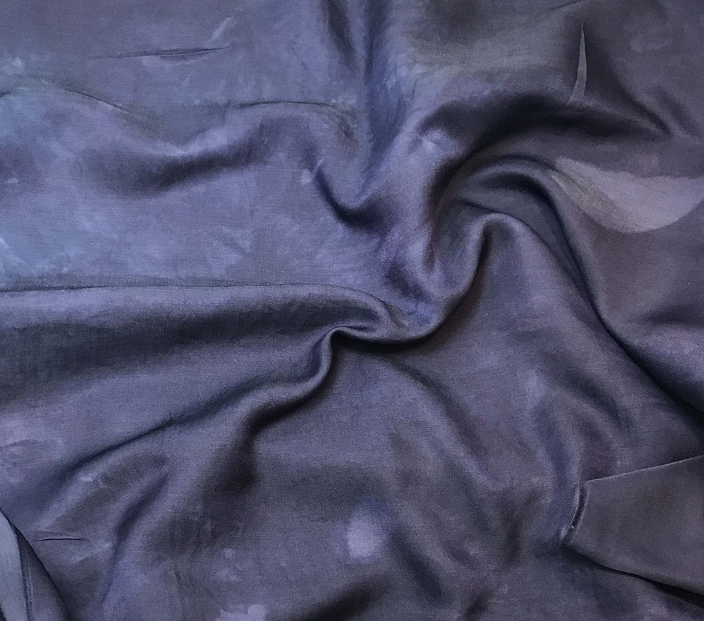 Midnight Blue - Hand Dyed Silk/Cotton Sateen