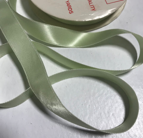 Mint Green 5/8" Vintage Grayblock Double Faced Satin Ribbon