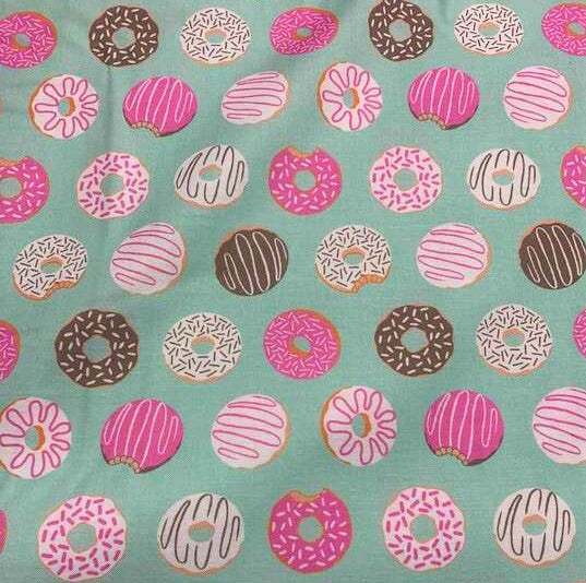 Donuts on Mint - American Road Trip - by Jacqueline Colley for Figo Fabrics 100% Cotton Fabric