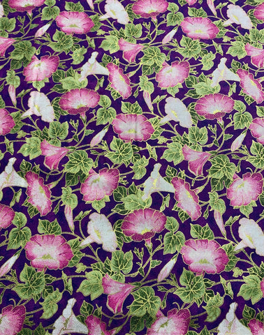 Morning Glory Purple Multi - Shimmer Morning Glory - by Deborah Edwards for Northcott Cotton Fabric