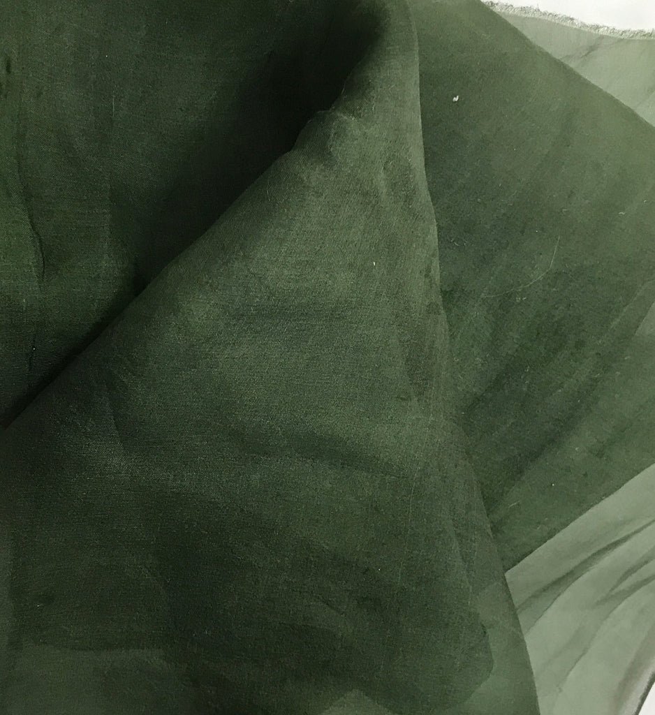 Moss Green - Hand Dyed Silk Organza