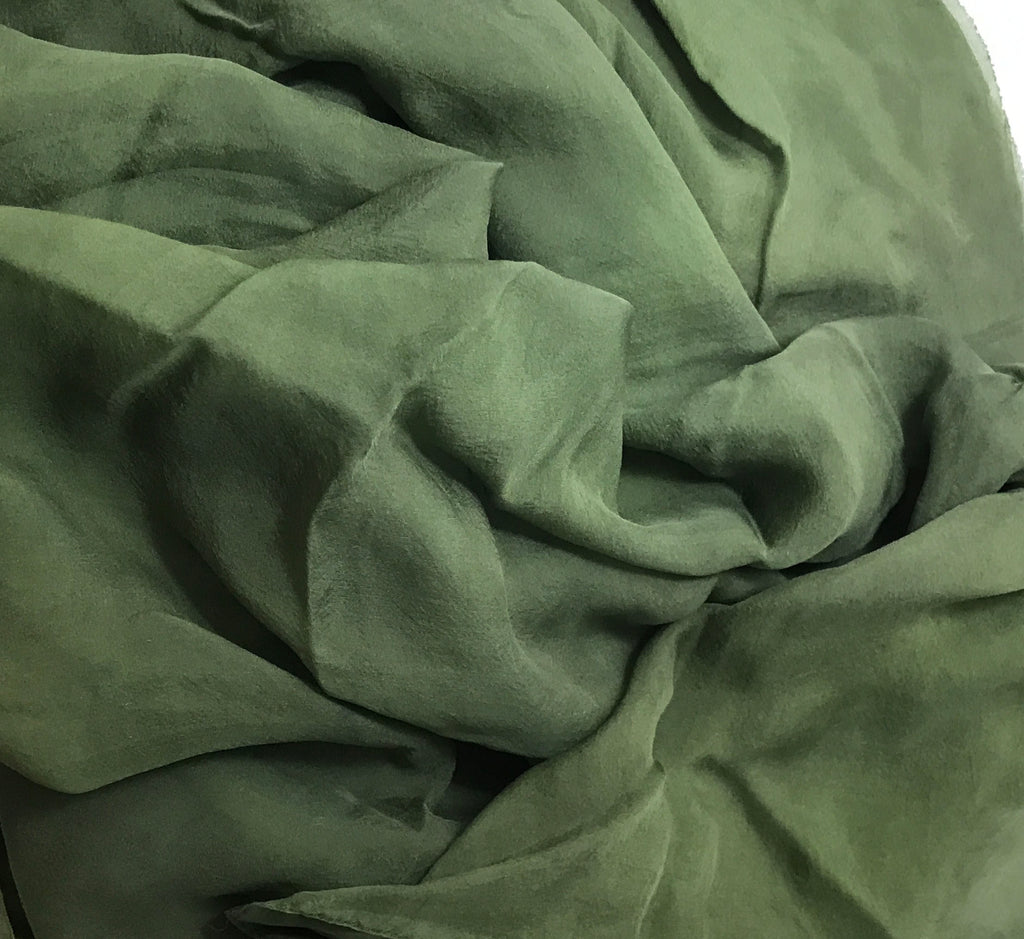 Moss Green - Hand Dyed Soft Silk Organza
