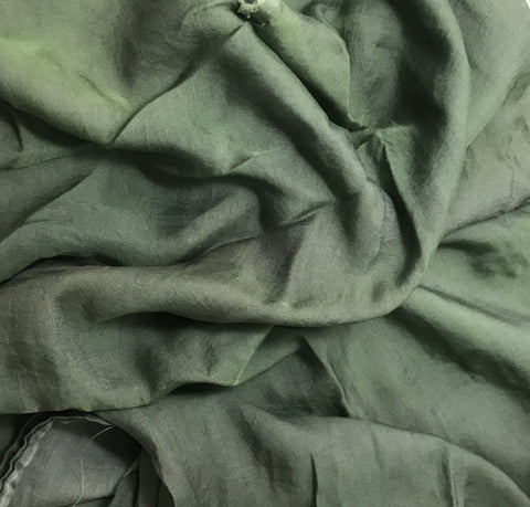 Moss Green - Hand Dyed Silk/Cotton Sateen