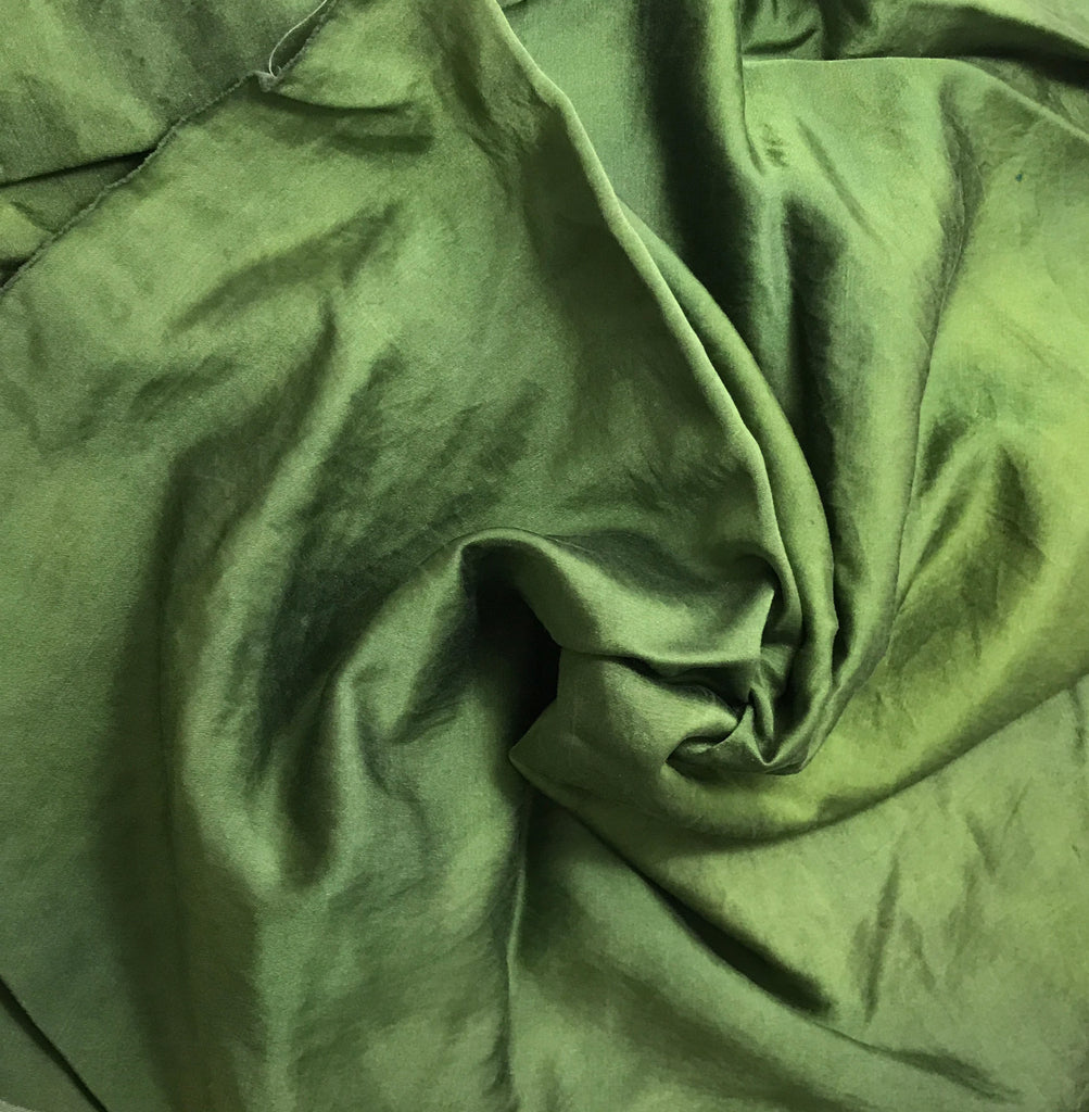Moss Green - Hand Dyed Silk/Cotton Satin