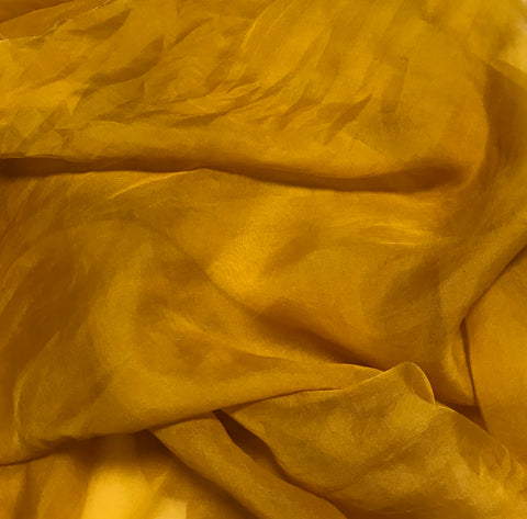 Honey Mustard Yellow - Hand Dyed Silk Organza