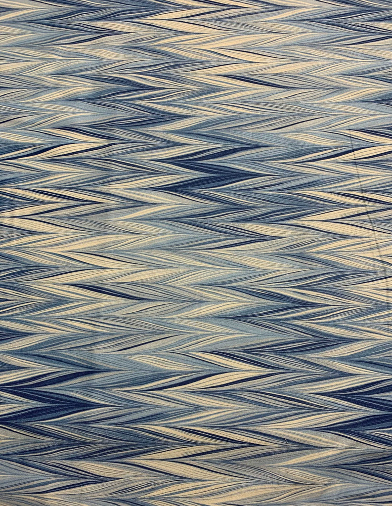 Artful Indigo Zig Zag Stripes - Art of Marbling - by Heather Fletcher for Northcott Cotton Fabric