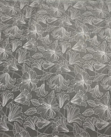 Gray/White Hibiscus Toss - Simply Neutral 2 - by Deborah Edwards for Northcott Cotton Fabric