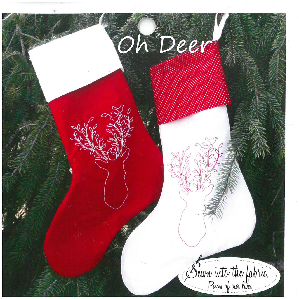 Oh Deer Stocking Pattern - Sewn Into the Fabric...Pieces of our Lives