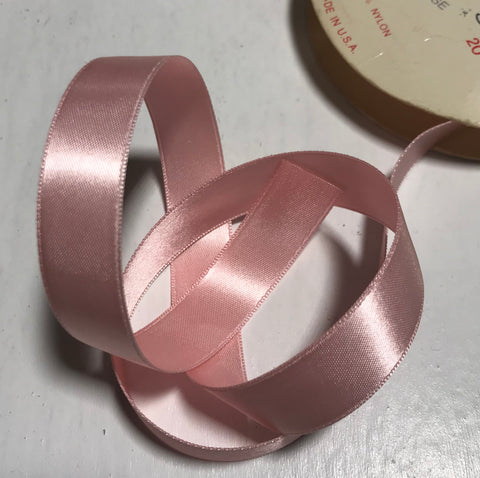 Old Rose 5/8" Vintage Grayblock Double Faced Satin Ribbon