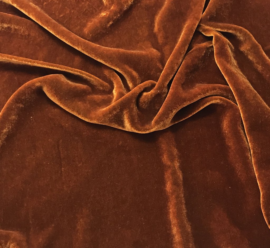 Orange Rust - Hand Dyed Silk Velvet