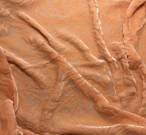 Orange Sherbet Floral - Hand Dyed Burnout Silk Velvet