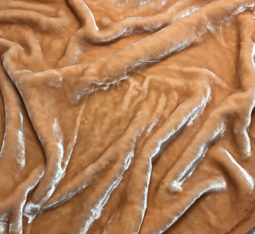 Orange Sherbet - Hand Dyed Very Plush Silk Velvet