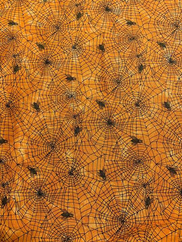 Spiderwebs on Orange - Wicked - by Nina Djuric for Northcott Fabrics