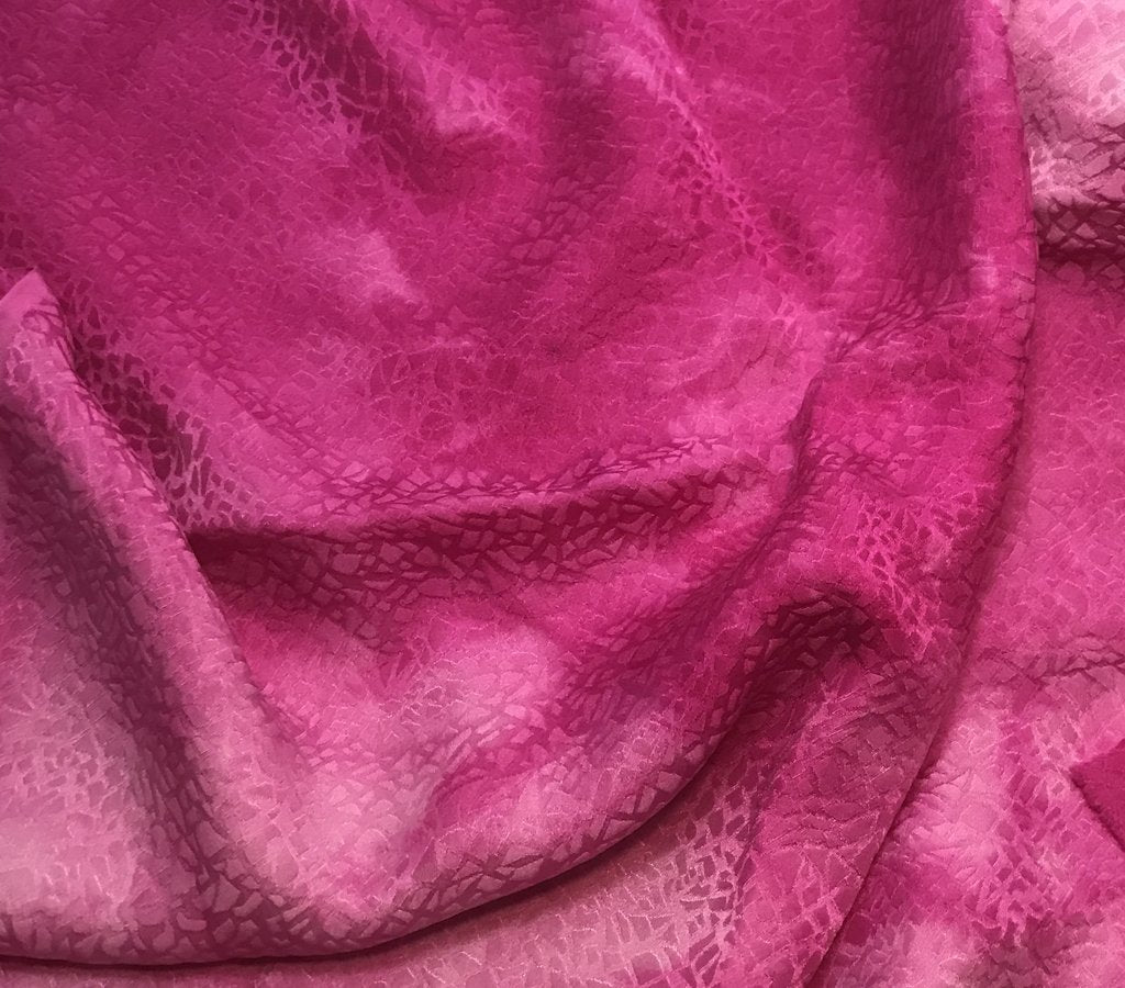 Orchid Pink Pebbles - Hand Dyed Silk Jacquard