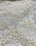 Loopy Daisy Floral Embroidered Organza Fabric