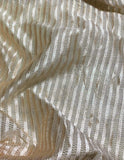 Peach Satin Stripe Organza Fabric