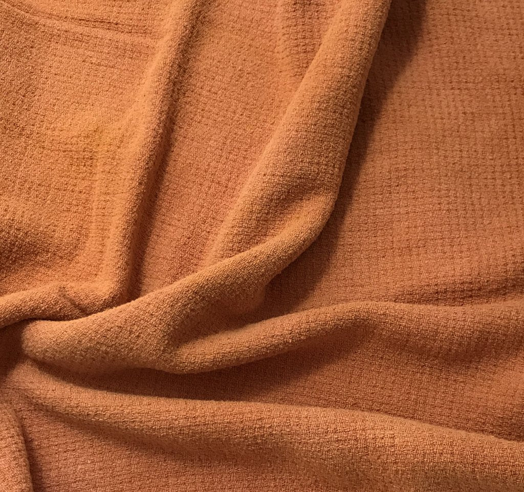 Peach Blush - Hand Dyed Squares Weave Silk Noil