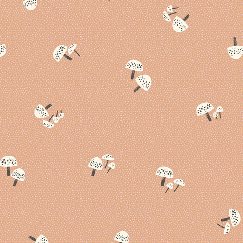 Dreaming of Peach Mushrooms - Clothworks by Rebecca Jones Cotton Fabric